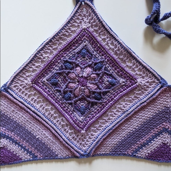 Brand new Boho Crochet Mandala Crop Top - Picture 4 of 6